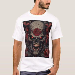 Infernal Skull King – Dark Horror Demon Skull Art T-Shirt