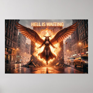 Infernal Wings in Rainlit Ruin Poster