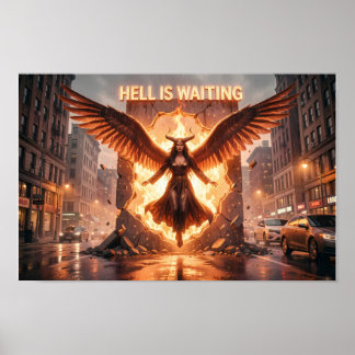 Infernal Wings in Rainlit Ruin Poster