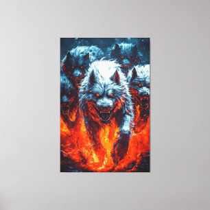 Infernal Wolf Pack Canvas Print