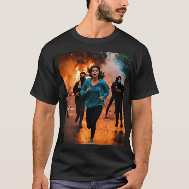 Inferno: A Fiery Masterpiece of Dynamic Design T-Shirt (Front)