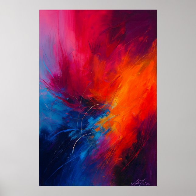 Inferno Bloom Abstract Explosion of Color Poster (Front)