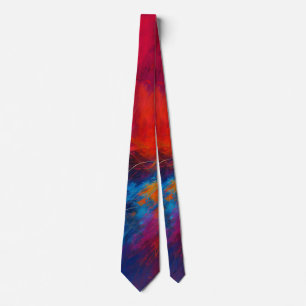 Inferno Bloom Abstract Explosion of Color Tie