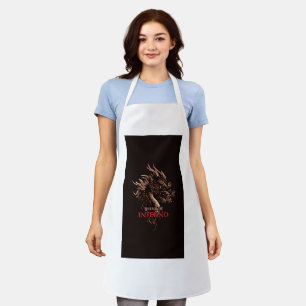 Inferno Dragon Watercolor T-Shirt – Whimsical Fire Apron