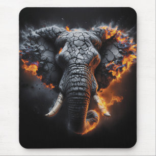 Inferno Elephant – Lava and Fire Elephant Artwork Mouse Mat
