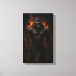 Inferno Gorilla: Unleash the Beast Within Canvas Print