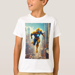 Inferno Guardian: Fierce Eyes Superhero Print T-Shirt