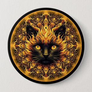 Inferno Kitty Mandala 10 Cm Round Badge