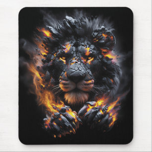 Inferno Lion Fantasy Fire Beast Artwork Mouse Mat