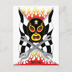 Inferno Luchador Mexican Wrestler Postcard