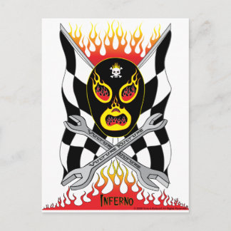 Inferno Luchador Mexican Wrestler Postcard