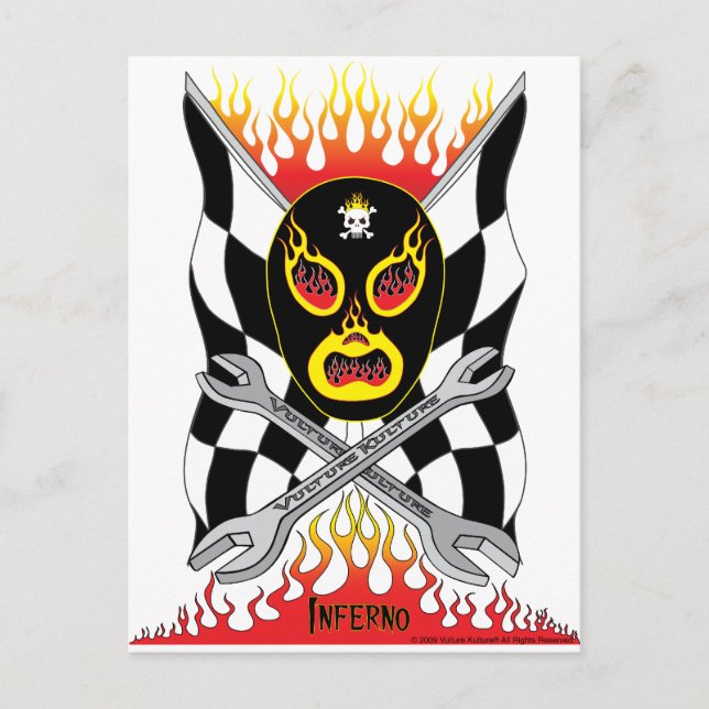Inferno Luchador Mexican Wrestler Postcard (Front)