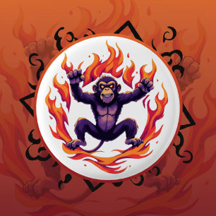 Inferno Monkey 3 Cm Round Badge