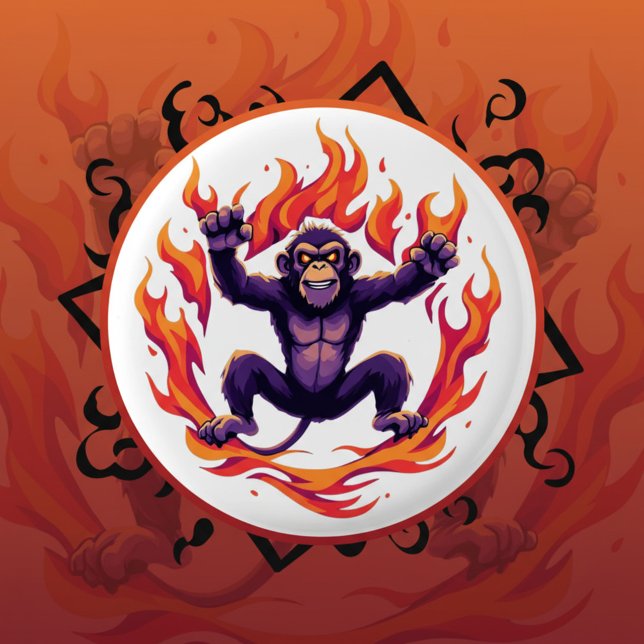 Inferno Monkey 3 Cm Round Badge (Creator Uploaded)