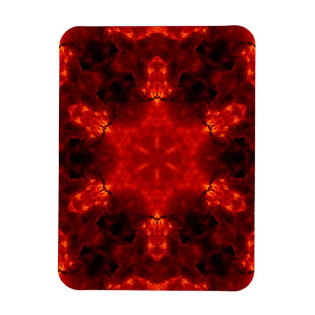 Inferno Nexus – Fiery Kaleidoscope Art Magnet (Vertical)