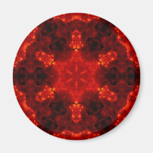 Inferno Nexus – Fiery Kaleidoscope Art Magnet