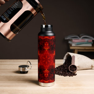 Inferno Nexus – Fiery Kaleidoscope Art Water Bottle