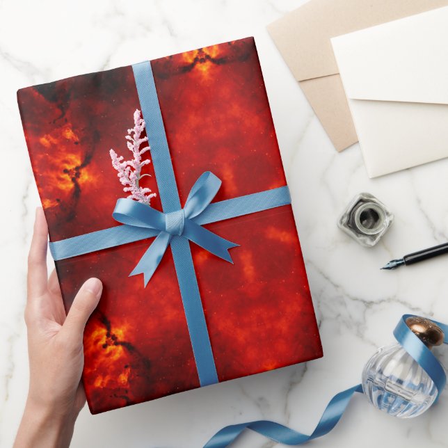 Inferno Nexus – Fiery Kaleidoscope Art Wrapping Paper (Gifting)