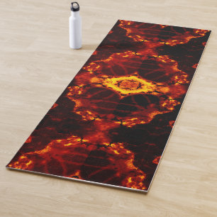 Inferno Nexus – Fiery Kaleidoscope Art Yoga Mat