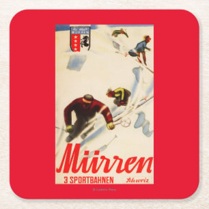 Inferno Races Promotional Poster Square Paper Coaster