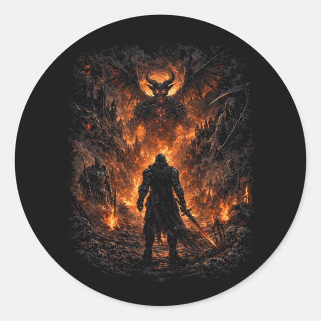 Inferno’s Gate Classic Round Sticker (Front)