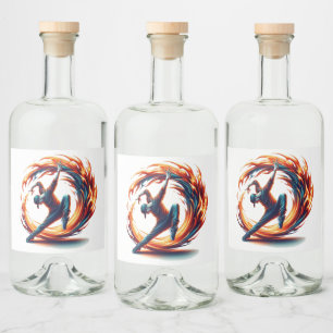 Inferno Spin - Ignite the spirit of Breakdance Liquor Bottle Label