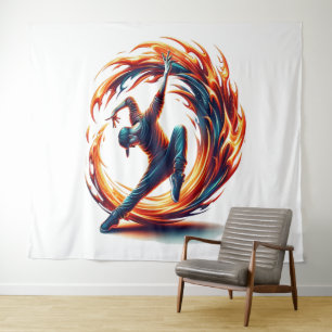 Inferno Spin - Ignite the spirit of Breakdance Tapestry