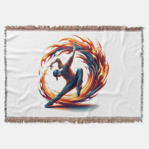 Inferno Spin - Ignite the spirit of Breakdance Throw Blanket