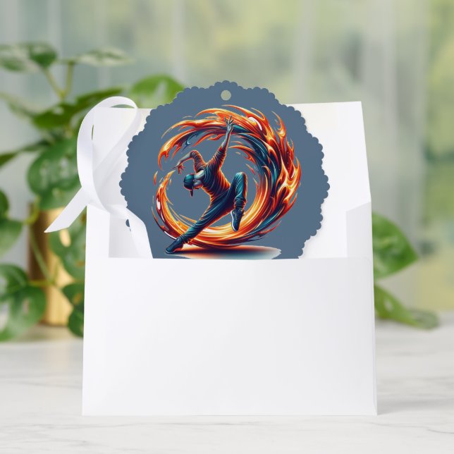 Inferno Spin - Ignite the spirit of Breakdance Tree Decoration Card (Envelope)