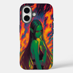 Inferno-Tide Elf with Ember Eyes iPhone 16 Case