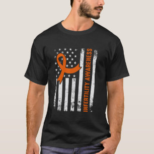 Infertility Awareness Heart Orange Ribbon IVF Tran T-Shirt