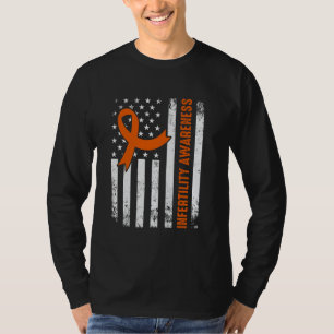 Infertility Awareness Heart Orange Ribbon IVF Tran T-Shirt