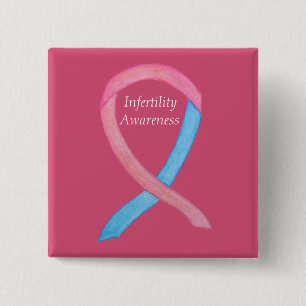 Infertility Awareness Pink & Blue Ribbon Pin