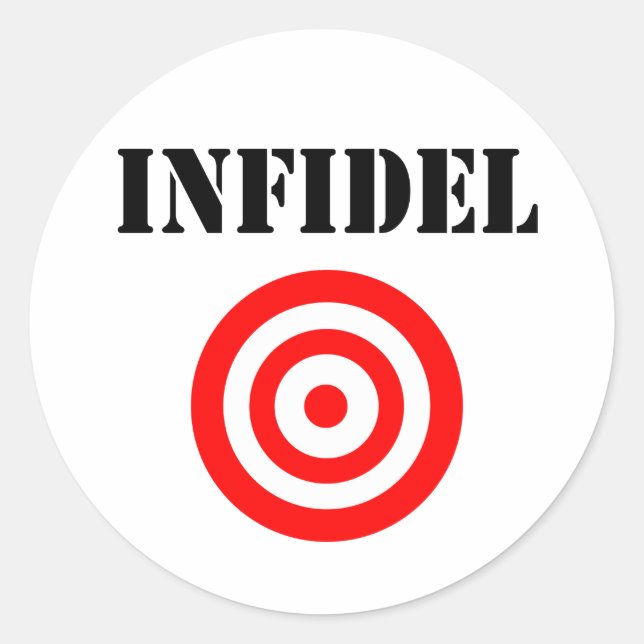 Infidel (with target) classic round sticker (Front)
