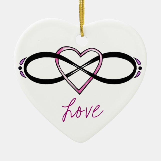 Infinate Love design Ceramic Tree Decoration (Front)