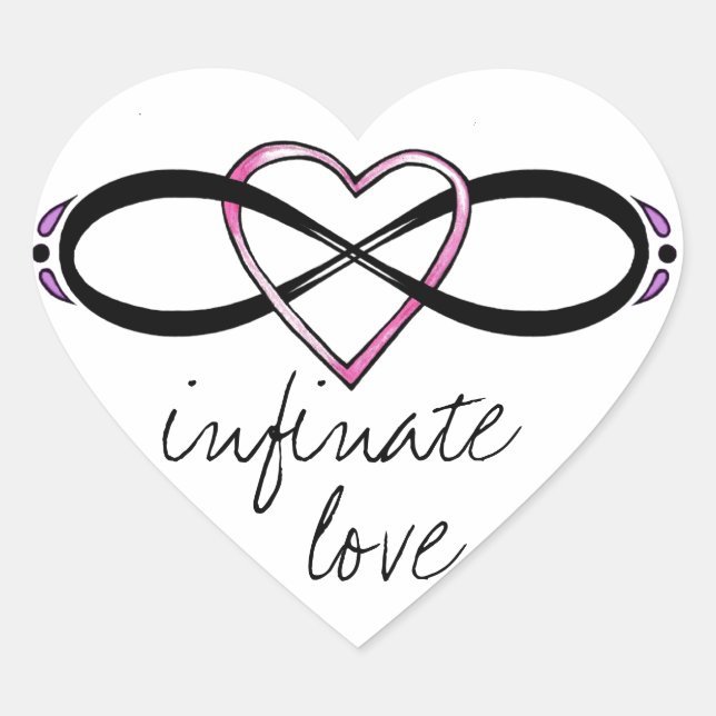 Infinate Love design Heart Sticker (Front)