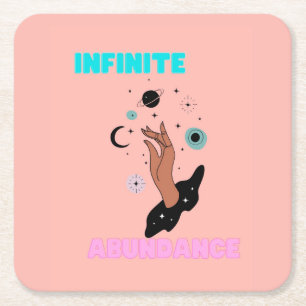 Infinite Abundance Round   Square Paper Coaster