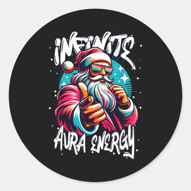 Infinite Aura Energy And Sigma Rizzmas  Classic Round Sticker (Front)