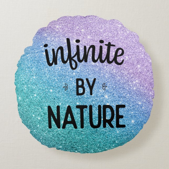 Infinite by nature diamond rainbow Meditation Round Cushion (Front)