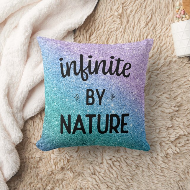 Infinite by nature - Turquoise, Purple & Blue Cushion (Blanket)