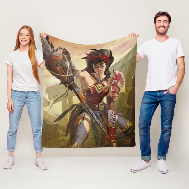 Infinite Crisis Atomic Wonder Woman Illustration Fleece Blanket (In Situ)