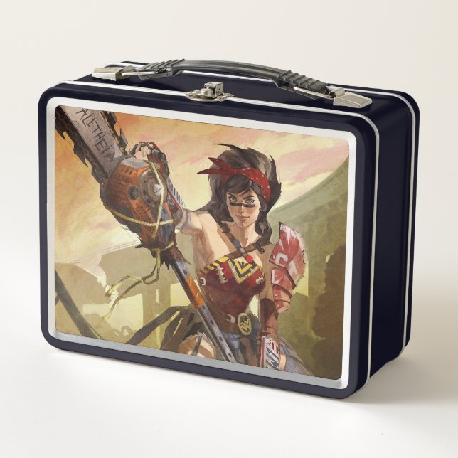 Infinite Crisis Atomic Wonder Woman Illustration Metal Lunch Box (Front)