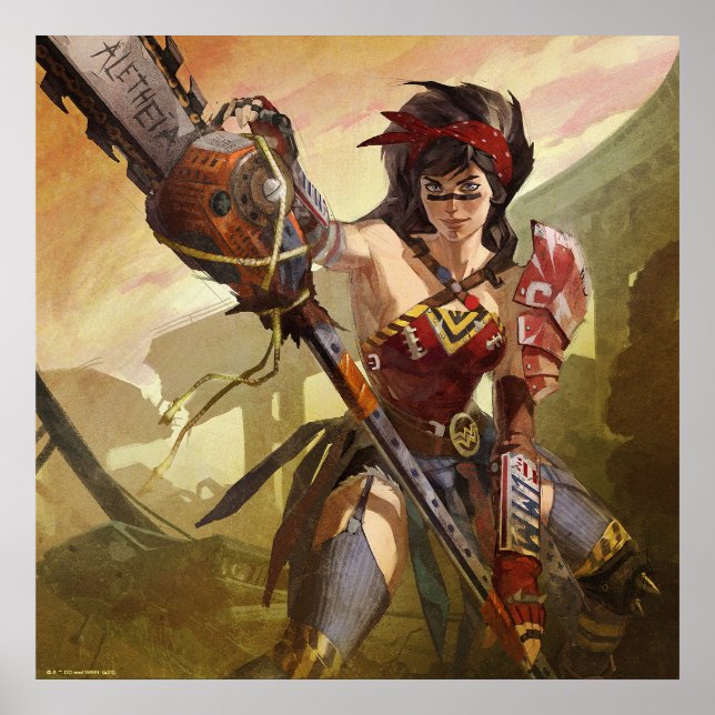 Infinite Crisis Atomic Wonder Woman Illustration Poster (Front)