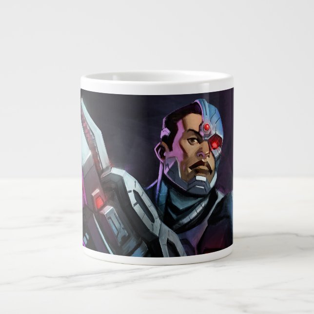 Infinite Crisis Cyborg Illustration Large Coffee Mug (Front)