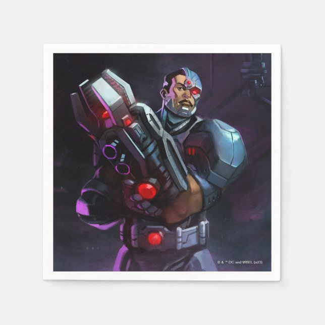 Infinite Crisis Cyborg Illustration Napkin (Front)