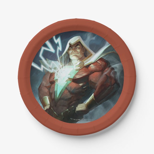 Infinite Crisis Shazam Illustration Paper Plate (Front)