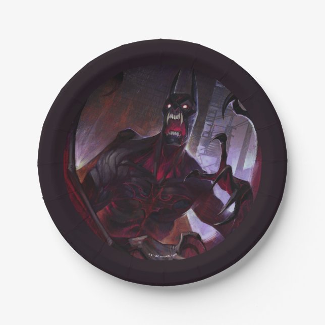 Infinite Crisis Vampire Batman Illustration Paper Plate (Front)