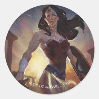 Infinite Crisis Wonder Woman Illustration Classic Round Sticker