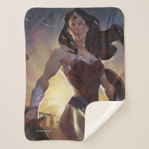 Infinite Crisis Wonder Woman Illustration Sherpa Blanket