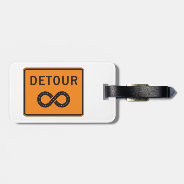 Infinite Detours Sign Cycling Luggage Tag (Back Horizontal)